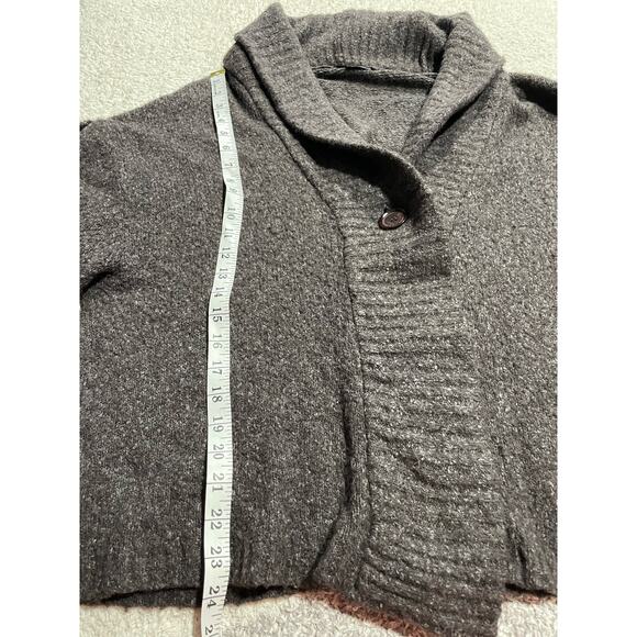 BCBG Maxazria Womens Sz M/L Wool Blend Shawl Collar Sweater Cardigan Gray - Picture 5 of 11